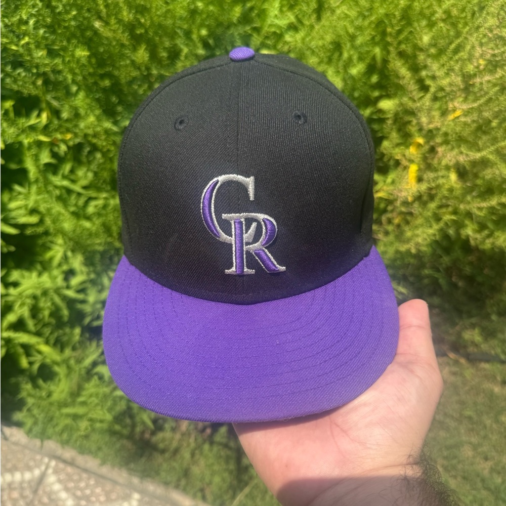 Colorado Rockies New Era 59FIFTY Structured Hat Black Purple Men’s